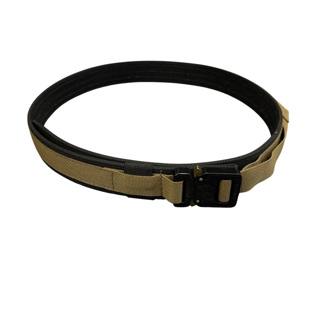 AustriAlpin Tactical Belt Mens XL Tan Cobra Buckle Nylon Webbing Utility